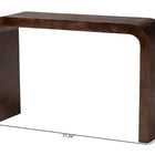 bali & pari Revelle Real Burl Wood Console Table in Dark Walnut Brown - Modern Entryway or Sofa Table with Waterfall Design and Minimalist Silhouette for Living Room or Hallway