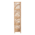 bali & pari Baara Natural Rattan 4-Tier Display Shelf - Handcrafted Bookcase with Openwork Side Panels, Boho Coastal Design for Living Room or Bedroom