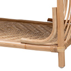 bali & pari Baara Natural Rattan 4-Tier Display Shelf - Handcrafted Bookcase with Openwork Side Panels, Boho Coastal Design for Living Room or Bedroom