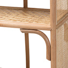 bali & pari Natania Natural Rattan 4-Tier Display Shelf - Handwoven Arched Bookcase with Webbed Side Panels, Boho Coastal Design for Living Room, Entryway, or Bedroom