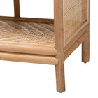bali & pari Natania Natural Rattan 4-Tier Display Shelf - Handwoven Arched Bookcase with Webbed Side Panels, Boho Coastal Design for Living Room, Entryway, or Bedroom