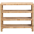 bali & pari Abelia Natural Rattan 4-Tier Display Shelf - Handwoven Boho Coastal Bookcase or Entryway Storage, Lightweight Wicker Accent Furniture