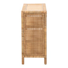 bali & pari Abelia Natural Rattan 4-Tier Display Shelf - Handwoven Boho Coastal Bookcase or Entryway Storage, Lightweight Wicker Accent Furniture