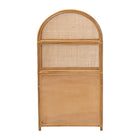 bali & pari Mairen Arched Natural Rattan Storage Cabinet -  Handwoven Pole Rattan Hutch with Two Drawers and Doors, Boho Coastal Display Cabinet for Dining Room or Living Space