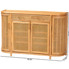 bali & pari McKenna Natural Rattan Sideboard - Handwoven Wicker Buffet Credenza, Boho Coastal Style for Dining or Living Room, 2-Drawer
