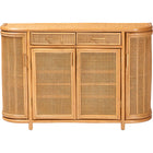 bali & pari McKenna Natural Rattan Sideboard - Handwoven Wicker Buffet Credenza, Boho Coastal Style for Dining or Living Room, 2-Drawer