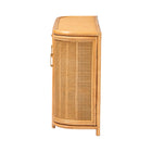 bali & pari McKenna Natural Rattan Sideboard - Handwoven Wicker Buffet Credenza, Boho Coastal Style for Dining or Living Room, 2-Drawer