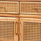 bali & pari McKenna Natural Rattan Sideboard - Handwoven Wicker Buffet Credenza, Boho Coastal Style for Dining or Living Room, 2-Drawer