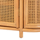 bali & pari McKenna Natural Rattan Sideboard - Handwoven Wicker Buffet Credenza, Boho Coastal Style for Dining or Living Room, 2-Drawer
