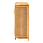 bali & pari McKenna Natural Rattan Storage Cabinet - Handwoven Wicker Accent Cabinet, Boho Coastal Style for Living Room or Entryway, 1-Drawer