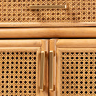 bali & pari McKenna Natural Rattan Storage Cabinet - Handwoven Wicker Accent Cabinet, Boho Coastal Style for Living Room or Entryway, 1-Drawer