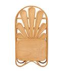 bali & pari Noreen Peacock Fan Natural Rattan Cabinet - Handcrafted Rattan Pole Hutch with Woven Doors and Shelves, Boho Coastal Accent Shelving and Display Unit