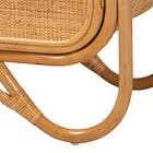 bali & pari Noreen Peacock Fan Natural Rattan Cabinet - Handcrafted Rattan Pole Hutch with Woven Doors and Shelves, Boho Coastal Accent Shelving and Display Unit