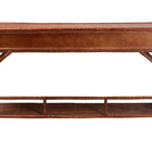 bali & pari Brier Marbled Tortoise Natural Rattan Console Table - Handcrafted Accent Table with 3-Drawers and Lower Shelf, Coastal Boho Style for Entryway, Hallway, or Living Room