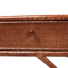 bali & pari Brier Marbled Tortoise Natural Rattan Console Table - Handcrafted Accent Table with 3-Drawers and Lower Shelf, Coastal Boho Style for Entryway, Hallway, or Living Room