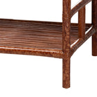 bali & pari Brier Marbled Tortoise Natural Rattan Console Table - Handcrafted Accent Table with 3-Drawers and Lower Shelf, Coastal Boho Style for Entryway, Hallway, or Living Room