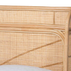 bali & pari Fiore Natural Rattan Bed Frame - Handwoven Wicker Headboard and Footboard with Curved Corners, Boho Coastal Natural Bedroom Furniture, Queen