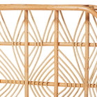 bali & pari Hadley Natural Rattan Bed Frame with Openwork Geometry Headboard and Footboard, Tropical Coastal Boho Bedroom Furniture, Queen