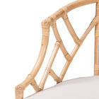bali & pari Padma Natural Rattan Dining Chair - Handwoven Barrel Accent Chair with Bamboo-Style Frame and Lattice Detail for Boho, Coastal, or Tropical Dining or Lounge Area