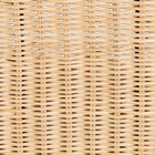 bali & pari Rotem Natural Rattan Ottoman with Cushion - Handwoven Wicker Pleated Skirt Accent Coffee Table or Extra Seating for Living Room or Sunroom, Small