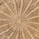 bali & pari Ying Round Natural Rattan Ottoman with Cushion - Handwoven Wicker Pleated Skirt Accent Coffee Table or Extra Seating for Living Room or Sunroom, Large