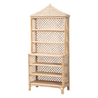 bali & pari Adonis Natural Rattan Display Shelf - Freestanding 6-Tier bookcase with Pagoda Top, Coastal Boho Storage Organizer