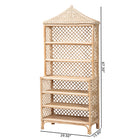 bali & pari Adonis Natural Rattan Display Shelf - Freestanding 6-Tier bookcase with Pagoda Top, Coastal Boho Storage Organizer