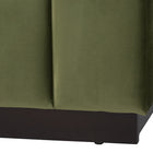 Baxton Studio Granger Velvet Upholstered Platform Bed with Channel Tufted Headboard, Modern Low Profile Bed Frame, Moss Green, Queen