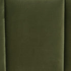 Baxton Studio Granger Velvet Upholstered Platform Bed with Channel Tufted Headboard, Modern Low Profile Bed Frame, Moss Green, Queen