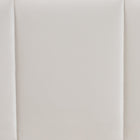 Baxton Studio Granger Velvet Upholstered Platform Bed with Channel Tufted Headboard, Modern Low Profile Bed Frame, Alabaster White, Queen