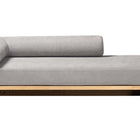 Baxton Studio Bertille Left-Arm Chaise Lounge with Solid Wood Base - Minimalist Sofa Daybed with Grey Fabric Cushion and Bolster Pillow for Living Room or Bedroom Decor