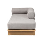 Baxton Studio Bertille Left-Arm Chaise Lounge with Solid Wood Base - Minimalist Sofa Daybed with Grey Fabric Cushion and Bolster Pillow for Living Room or Bedroom Decor