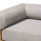 Baxton Studio Bertille Left-Arm Chaise Lounge with Solid Wood Base - Minimalist Sofa Daybed with Grey Fabric Cushion and Bolster Pillow for Living Room or Bedroom Decor
