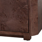 bali & pari Valora Real Burl Wood Storage Cabinet in Dark Walnut Brown - Modern Accent Cupboard with Double Doors and Brass Handles, Elegant Sideboard for Living Room, Entryway or Dining Area