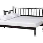 Baxton Studio Marisela Twin-To-King Expandable Daybed - Wood Spindle Bed Frame with Bamboo-Inspired Posts, Modern Transitional Bedroom Furniture
