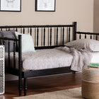 Baxton Studio Marisela Twin-To-King Expandable Daybed - Wood Spindle Bed Frame with Bamboo-Inspired Posts, Modern Transitional Bedroom Furniture