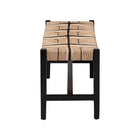 bali & pari Prita Woven Paper Loom Bench with Mahogany Wood Frame - Handcrafted Accent Seating for Dining Room or Entryway, Black