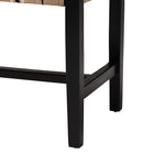 bali & pari Prita Woven Paper Loom Bench with Mahogany Wood Frame - Handcrafted Accent Seating for Dining Room or Entryway, Black