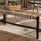 bali & pari Prita Woven Paper Loom Bench with Mahogany Wood Frame - Handcrafted Accent Seating for Dining Room or Entryway, Black