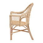 bali & pari Zaira Modern Bohemian Natural Rattan Arm Chair
