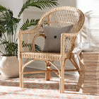 bali & pari Zaira Modern Bohemian Natural Rattan Arm Chair
