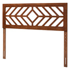 Baxton Studio Olsen Wood Headboard with Geometric Cutout Design - Modern Decorative Panel for Bed Frame, Contemporary Bedroom Accent with Adjustable Height, Queen