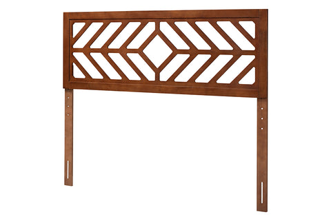 Baxton Studio Olsen Wood Headboard with Geometric Cutout Design - Modern Decorative Panel for Bed Frame, Contemporary Bedroom Accent with Adjustable Height, Queen