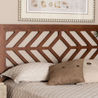 Baxton Studio Olsen Wood Headboard with Geometric Cutout Design - Modern Decorative Panel for Bed Frame, Contemporary Bedroom Accent with Adjustable Height, Queen