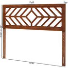 Baxton Studio Olsen Wood Headboard with Geometric Cutout Design - Modern Decorative Panel for Bed Frame, Contemporary Bedroom Accent with Adjustable Height, Queen