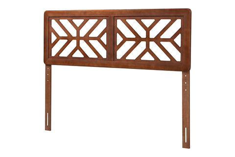 Baxton Studio Kalare Wood Headboard with Geometric Cutout Design - Modern Decorative Panel for Bed Frame, Contemporary Bedroom Accent with Adjustable Height, Queen