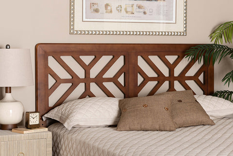 Baxton Studio Kalare Wood Headboard with Geometric Cutout Design - Modern Decorative Panel for Bed Frame, Contemporary Bedroom Accent with Adjustable Height, Full