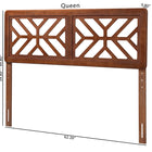 Baxton Studio Kalare Wood Headboard with Geometric Cutout Design - Modern Decorative Panel for Bed Frame, Contemporary Bedroom Accent with Adjustable Height, Queen