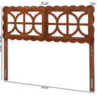 Baxton Studio Nansen Wood Headboard with Scalloped Frame - Geometric Cutout Decorative Panel for Bed Frame, Modern Coastal Bedroom Accent with Adjustable Height, Queen, Walnut
