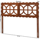 Baxton Studio Nansen Wood Headboard with Scalloped Frame - Geometric Cutout Decorative Panel for Bed Frame, Modern Coastal Bedroom Accent with Adjustable Height, Queen, Walnut